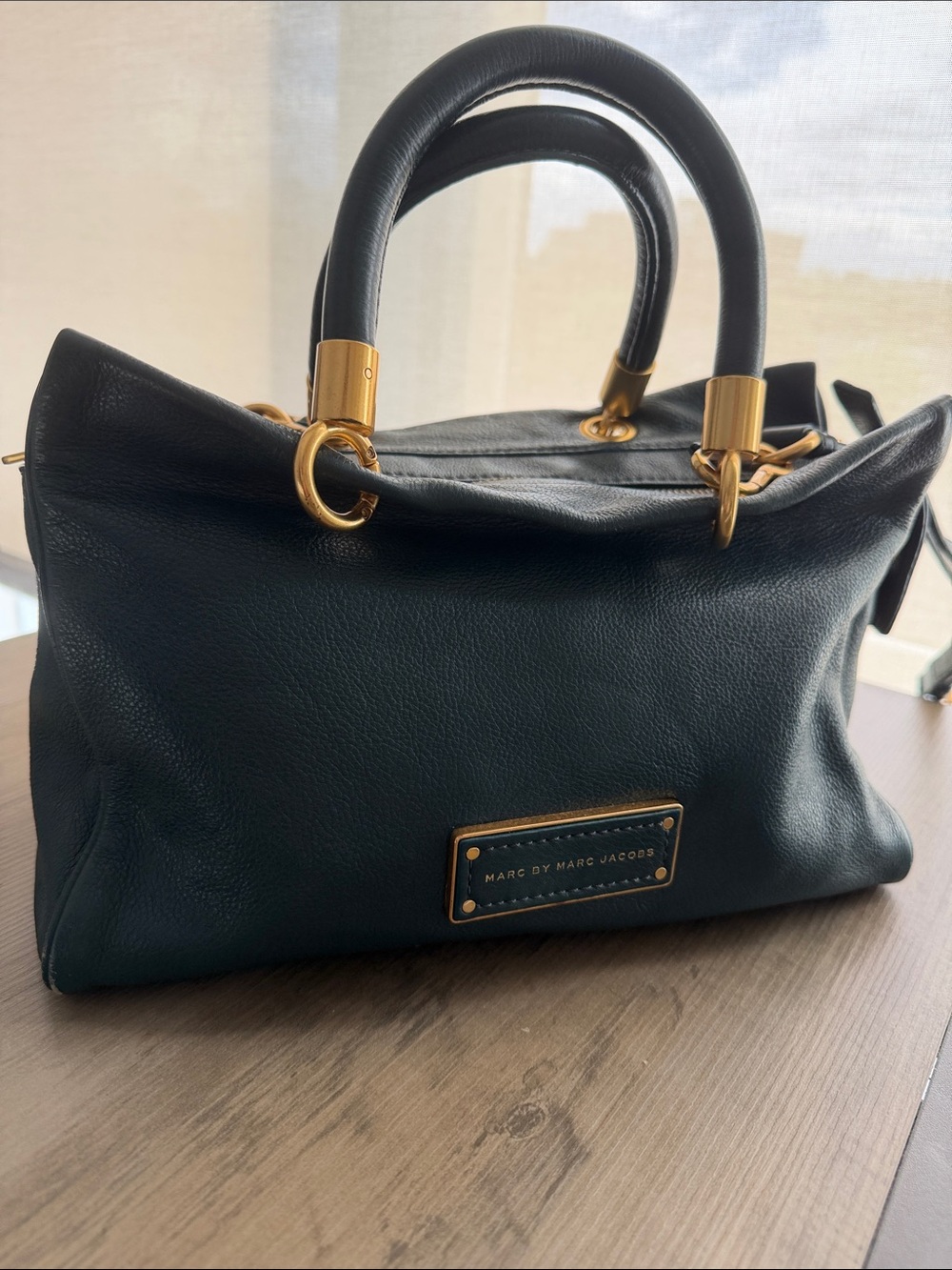 Marc By Marc Jacobs Too Hot To Handle Teal Pebbled Leather Satchel Bag